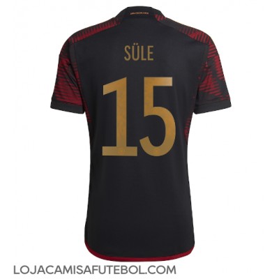 Camisa de Futebol Alemanha Niklas Sule #15 Equipamento Secundário Mundo 2022 Manga Curta
